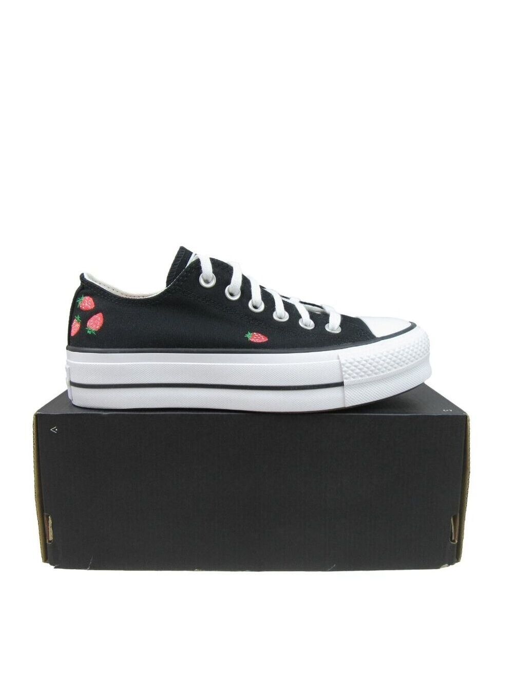 Converse CTAS Lift OX Strawberry Women's Size 7 Black White Sneakers NEW